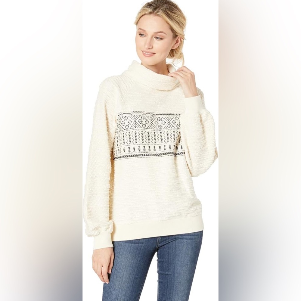 Lucky Brand Women's Fairisle Turtleneck Pullover Sweater